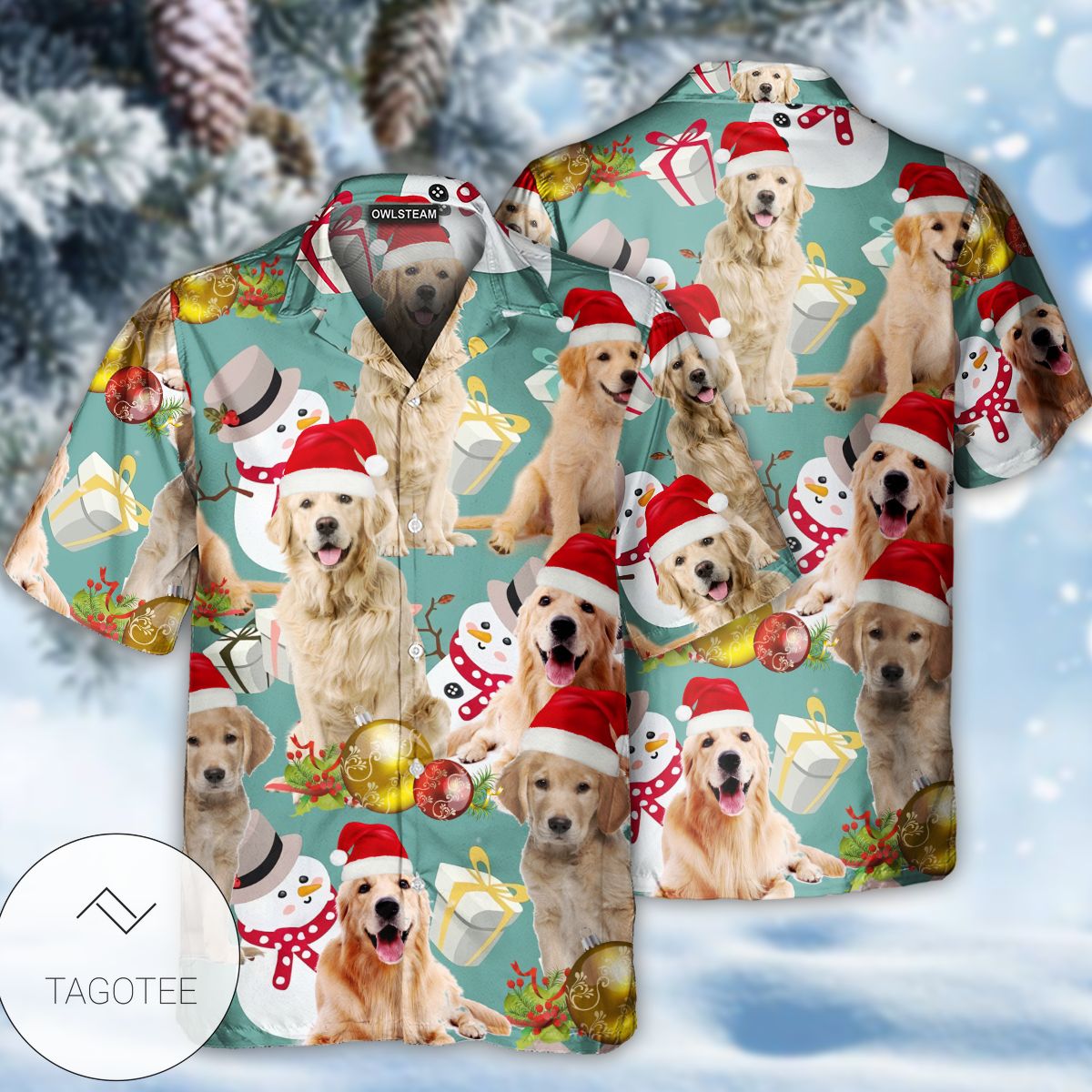 Golden Retriever Merry Christmas Hawaiian Shirt Golden Retriever Merry Christmas Hawaiian Shirt