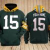 Green Bay Packers 3D Custom Name Hoodie