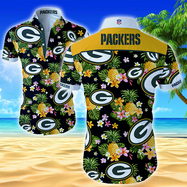 Green Bay Packers Hawaiian Shirt Summer Button Up Green Bay Packers Hawaiian Shirt Summer Button Up
