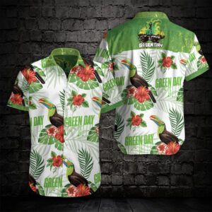 Green Day Hawaiian Shirt Summer Button Up