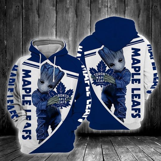 Groot Hug Toronto Maple Leafs 3D Hoodie Groot Hug Toronto Maple Leafs 3D Hoodie