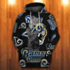 Groot Los Angeles Rams Logo 3D Hoodie
