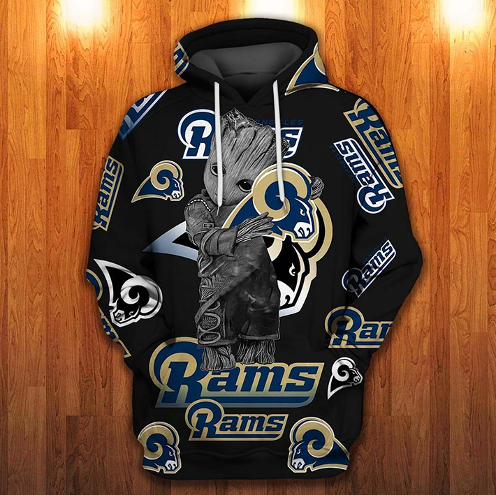 Groot Los Angeles Rams Logo 3D Hoodie Groot Los Angeles Rams Logo 3D Hoodie