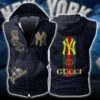 Gucci & New Yok Yankees Sleeveless Vest Zip Hoodie