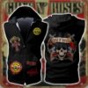 Guns N Roses Rock Band Sleeveless Vest Zip Hoodie