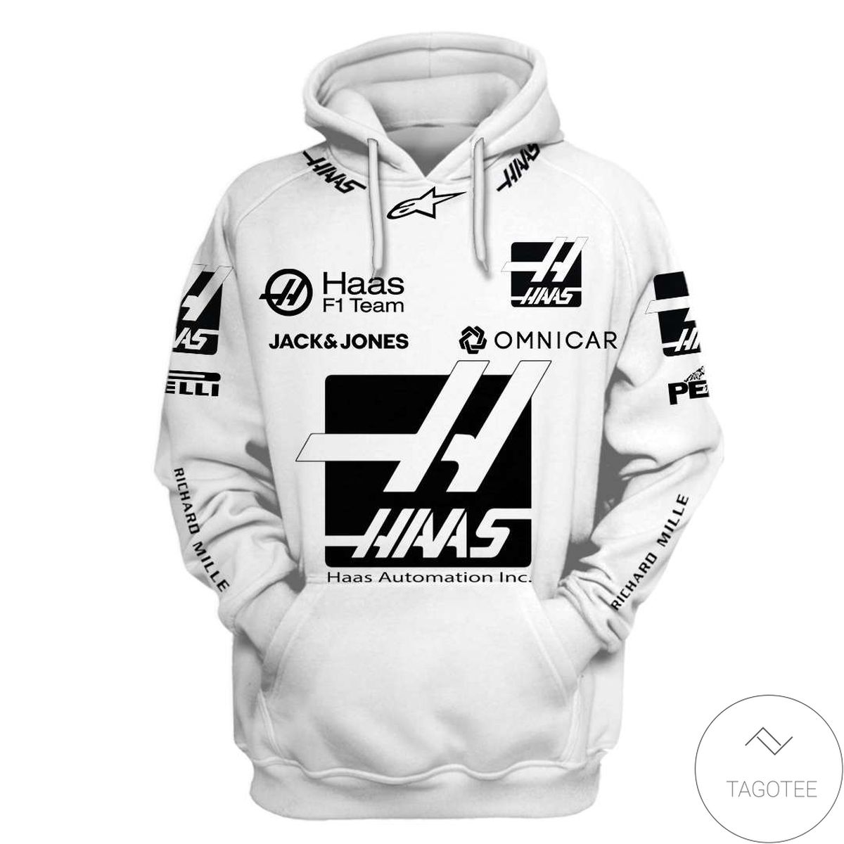 Haas F1 Branded Unisex 3D Hoodie Haas F1 Branded Unisex 3D Hoodie