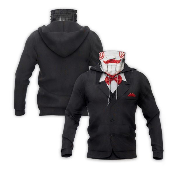Halloween Creepy Jigsaw 3D Hoodie Mask Halloween Creepy Jigsaw 3D Hoodie Mask