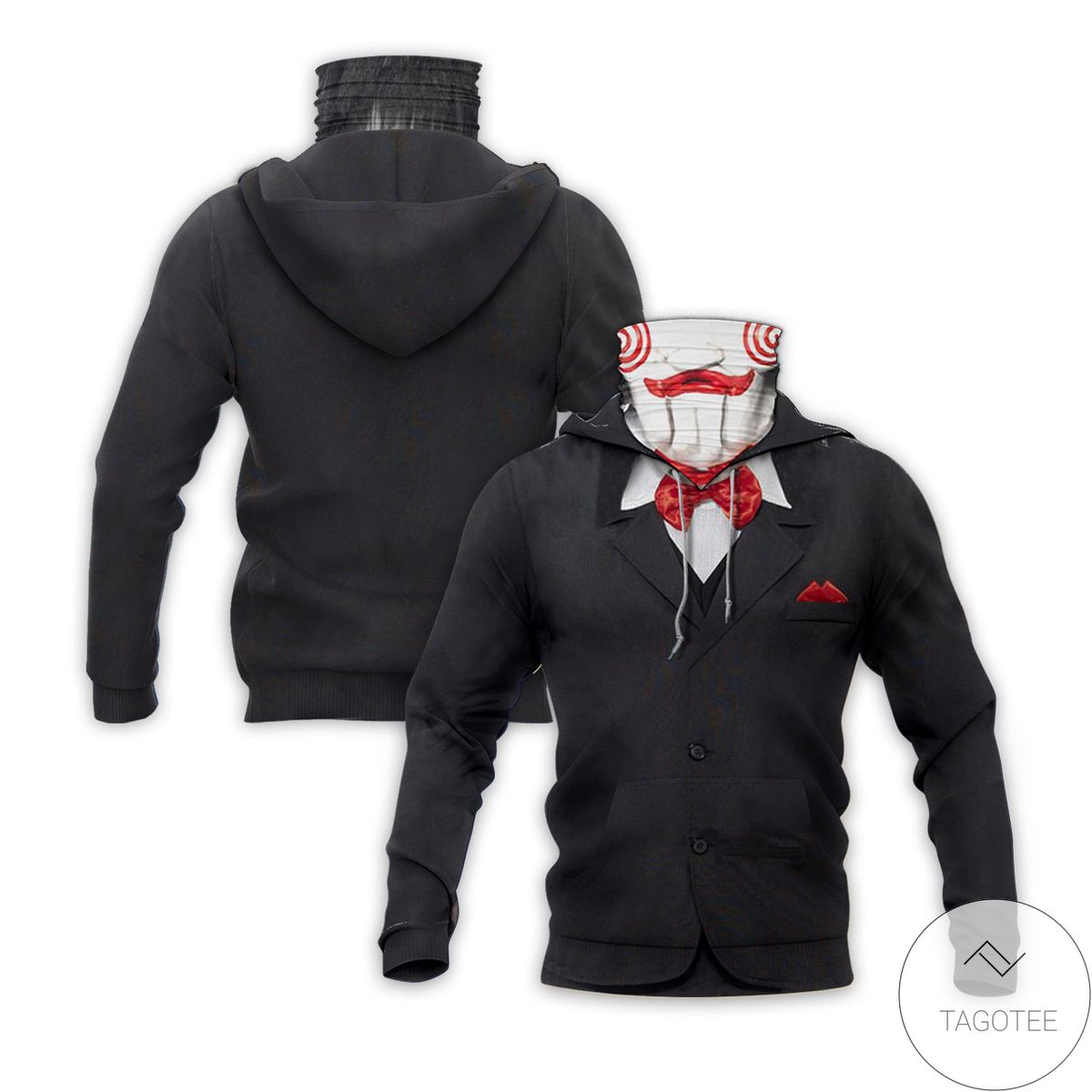 Halloween Creepy Jigsaw Horror Movie Halloween Mask Hoodie Halloween Creepy Jigsaw Horror Movie Halloween Mask Hoodie
