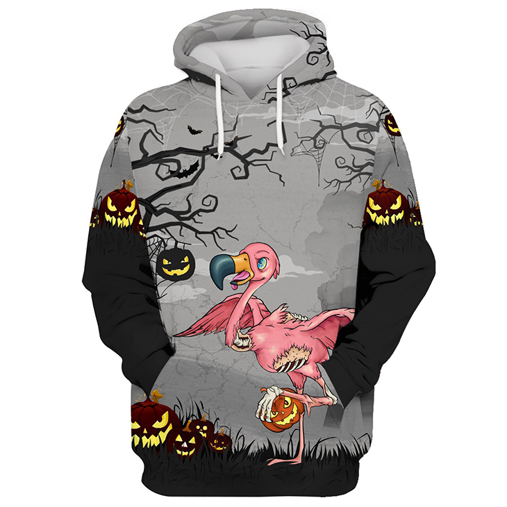 Halloween Flamingo Pumpkins 3D Hoodie Halloween Flamingo Pumpkins 3D Hoodie