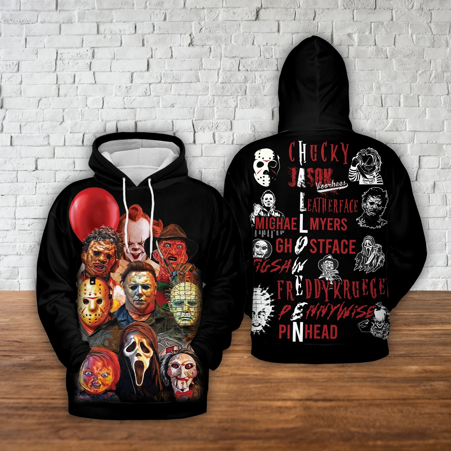 Halloween Horror Characters 3D Hoodie Halloween Horror Characters 3D Hoodie