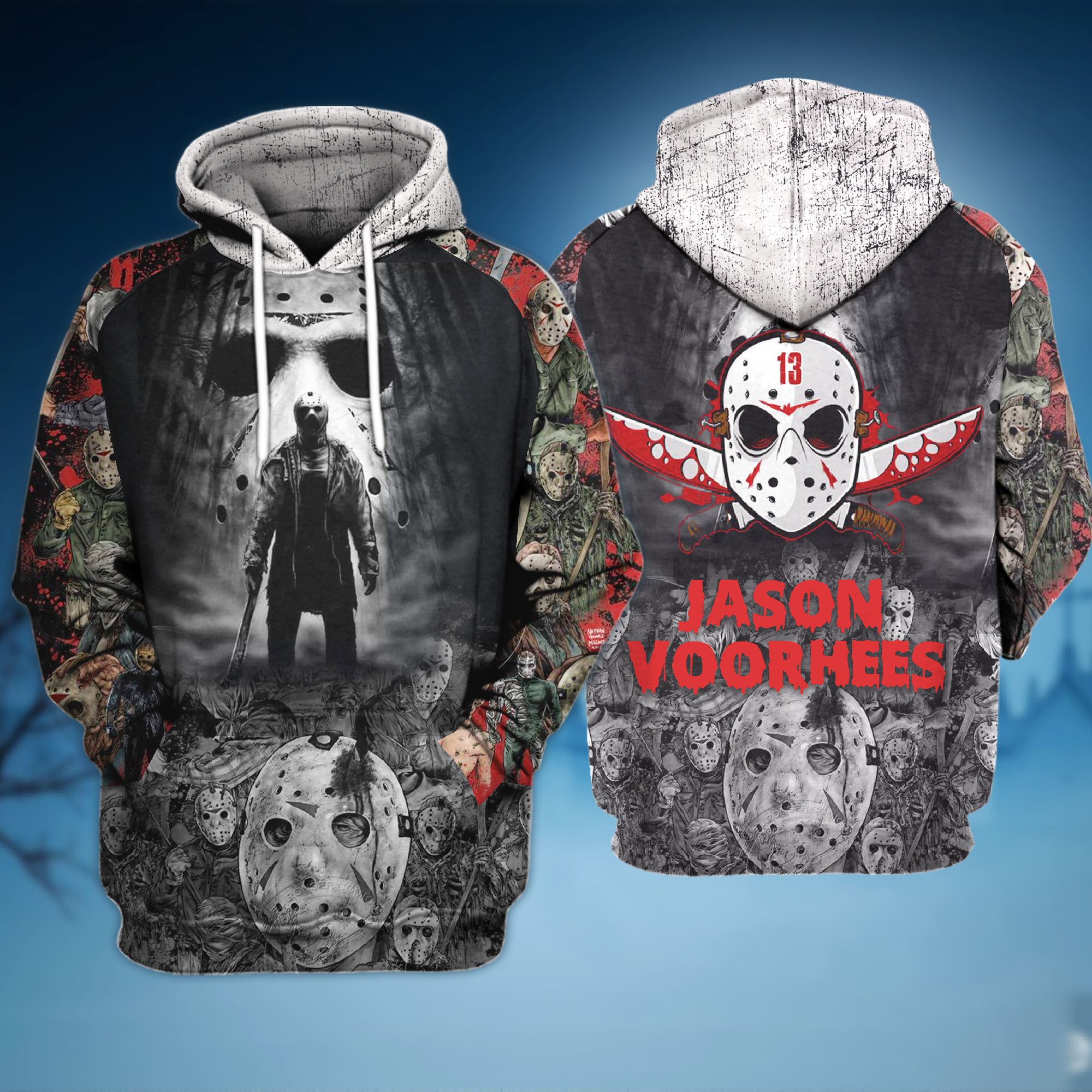 Halloween Horror Jason Voorhees Friday The 13Th 3D Hoodie Halloween Horror Jason Voorhees Friday The 13Th 3D Hoodie