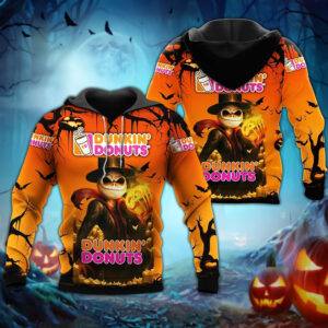 Halloween Jack Skellington Dunkin Donuts Logo 3D Hoodie