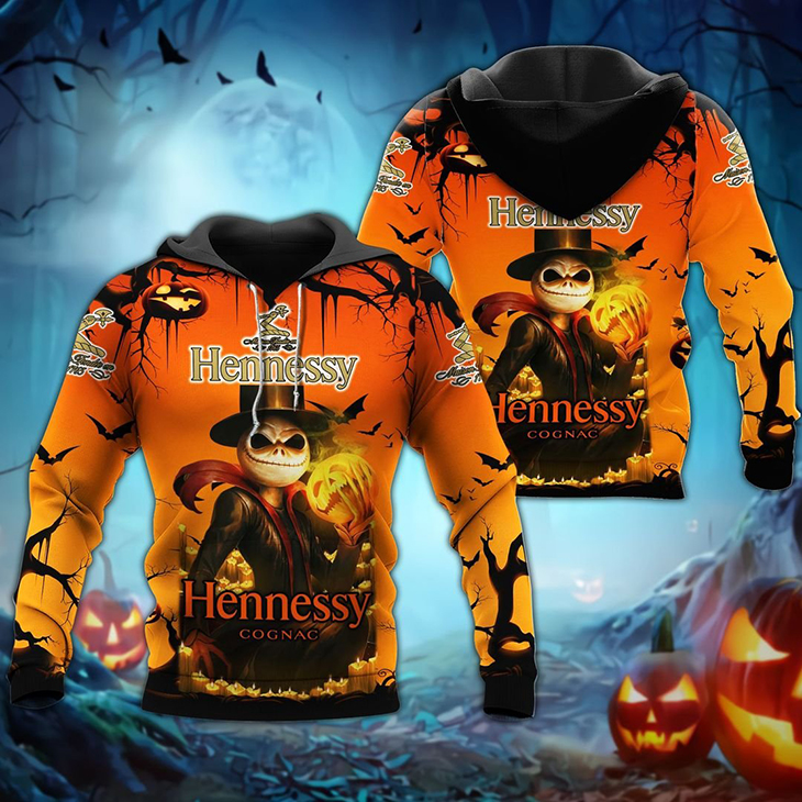 Halloween Jack Skellington Hennessy Logo 3D Hoodie Halloween Jack Skellington Hennessy Logo 3D Hoodie