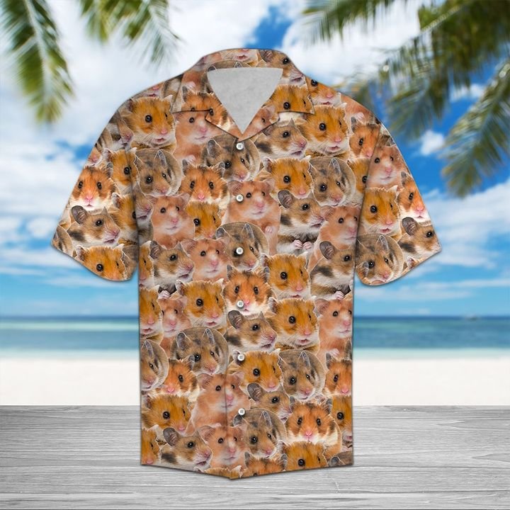 Hamster Hawaiian Shirt Summer Button Up Hamster Hawaiian Shirt Summer Button Up