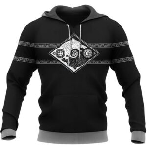 Hati And Skoll Valknut Shield 3D Hoodie And Shirt
