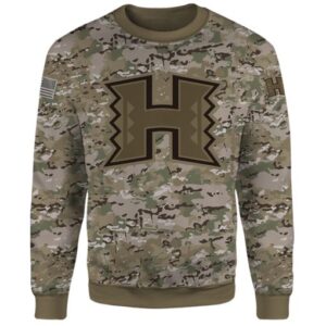 Hawaii Rainbow Warriors 3D Camo Veteran Hoodie