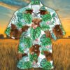 Highland Cattle Tropical Plant Hawaiian Shirt