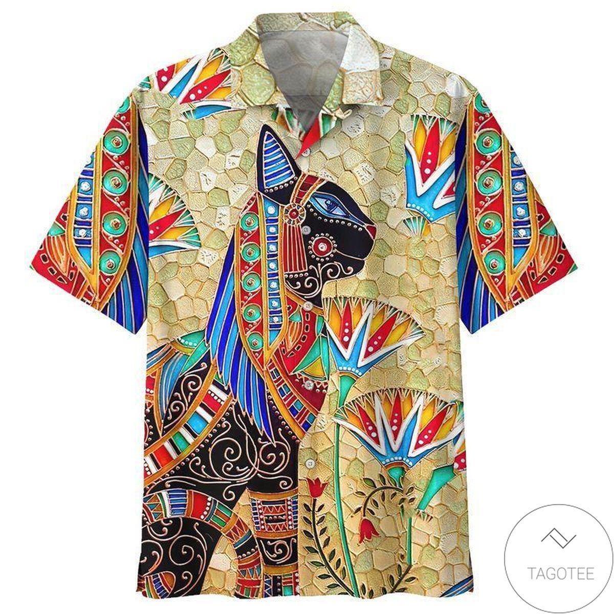 Hippie Egypt Cat Hawaiian Shirt Hippie Egypt Cat Hawaiian Shirt