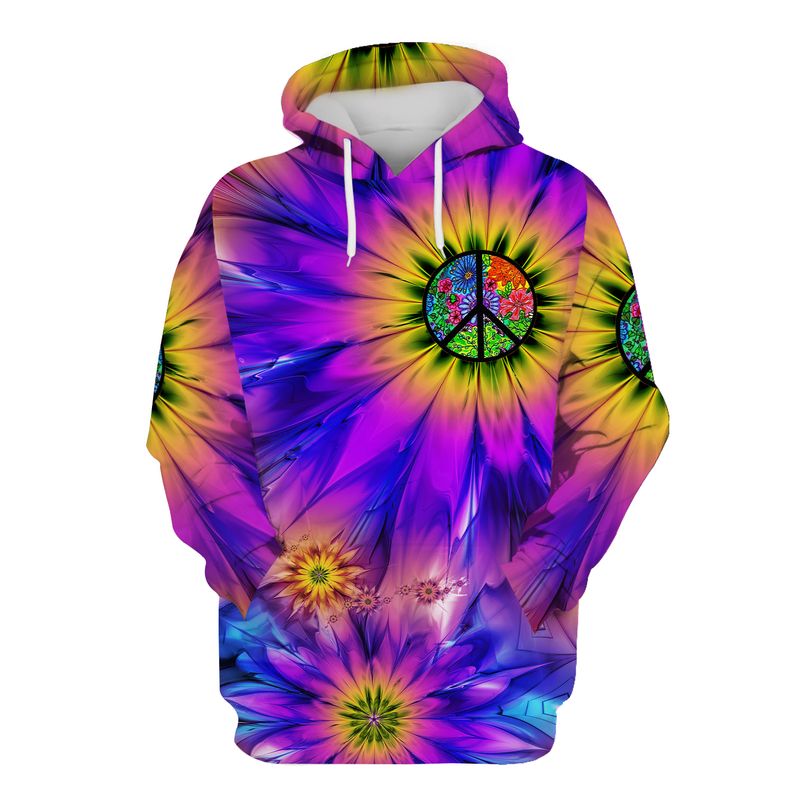 Hippie Sunflower 3D Hoodie And Zip Hoodie Hippie Sunflower 3D Hoodie And Zip Hoodie