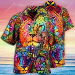 Hippie Version Lion King All Over Printed Hawaiian Shirt