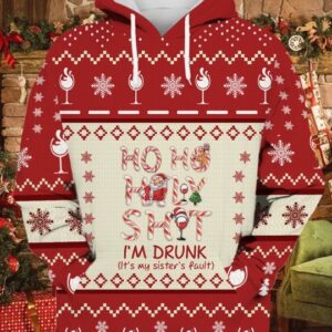 Ho Ho Ho Holy Shit I’M Drunk Christmas Knitted 3D Hoodie
