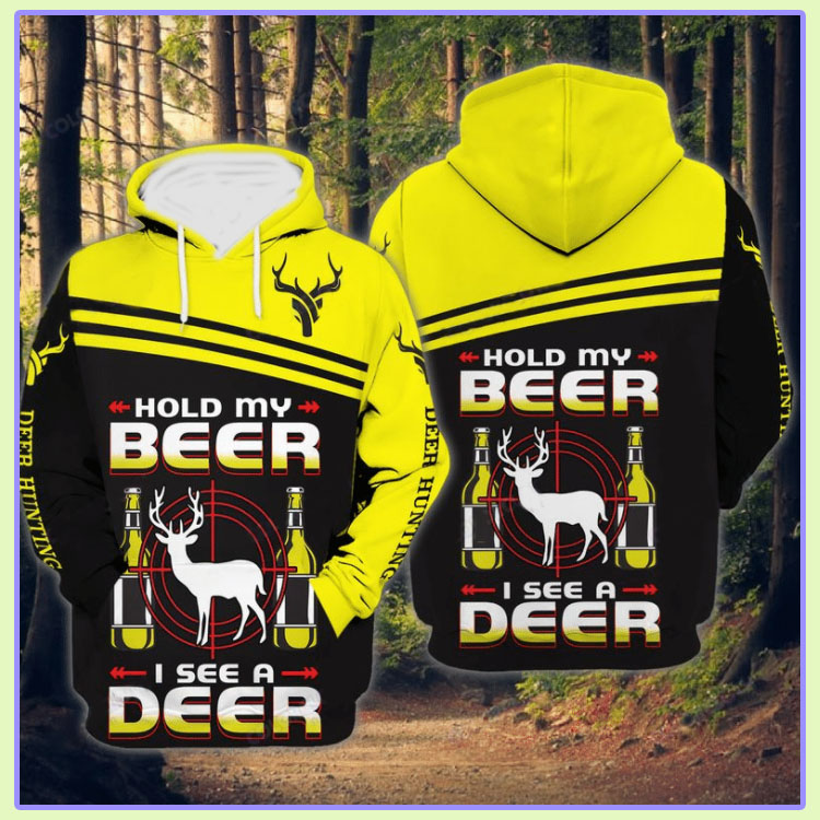 Hold My Beer I See A Deer 3D Hoodie Hold My Beer I See A Deer 3D Hoodie
