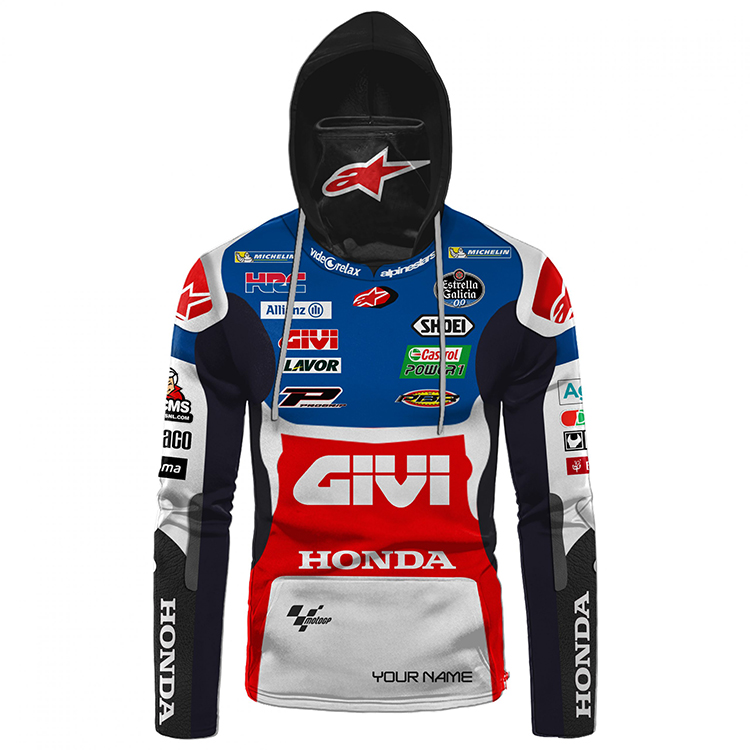 Honda Givi Castrol Personalized 3D Hoodie Mask Honda Givi Castrol Personalized 3D Hoodie Mask