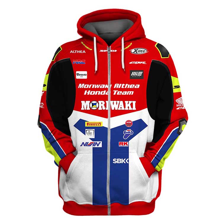 Honda Moriwaki Althea Honda Team Hrc 3D Zip Hoodie Honda Moriwaki Althea Honda Team Hrc 3D Zip Hoodie
