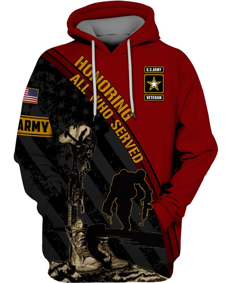 Honoring All Who Served Us Army Veteran 3D Shirt Honoring All Who Served Us Army Veteran 3D Shirt