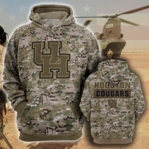 Houston Cougars 3D Camo Veteran Hoodie