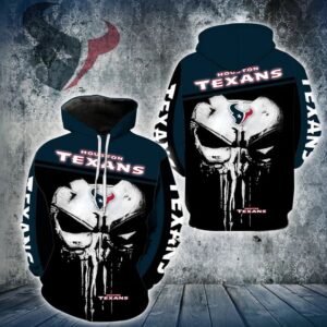 Houston Taxans Nfl Punisher Skull 3D Hoodie
