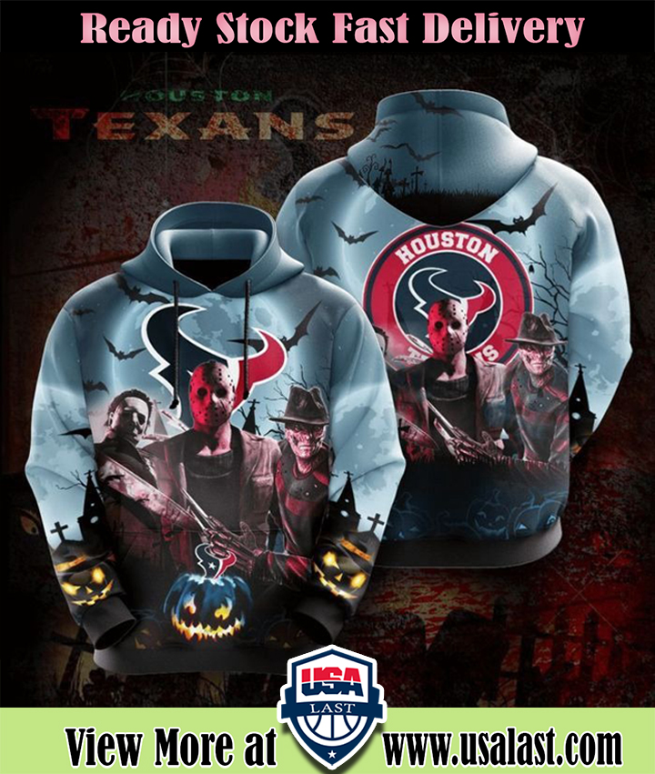 Houston Texans Halloween Horror Night 3D Pullover Hoodie Houston Texans Halloween Horror Night 3D Pullover Hoodie