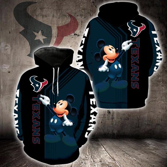 Houston Texans Mickey Mouse 3D Hoodie Houston Texans Mickey Mouse 3D Hoodie