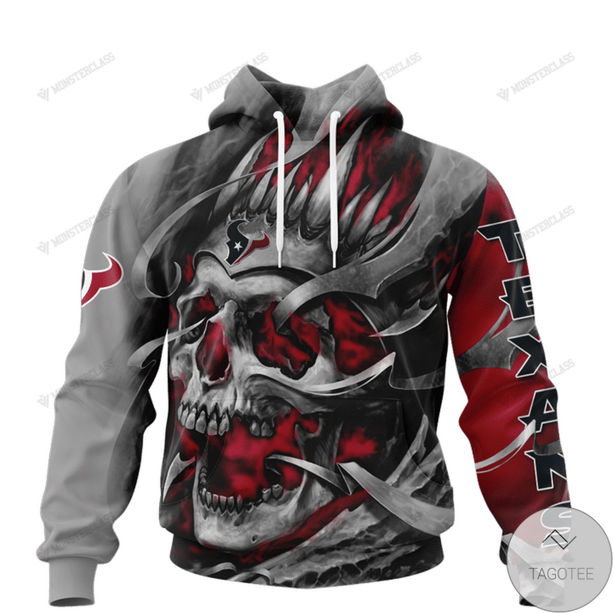Houston Texans Skull Jersey 3D Hoodie Houston Texans Skull Jersey 3D Hoodie