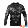 Huging And Muning Viking Black 3D Hoodie