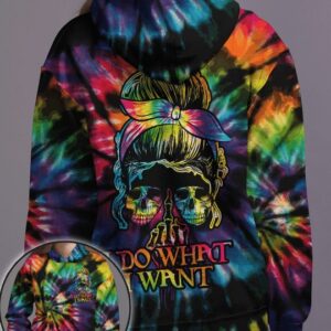 I Do What I Want Skull Tie Dye 3D Shirt