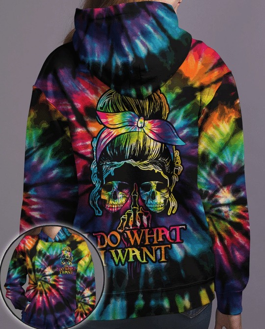 I Do What I Want Skull Tie Dye 3D Shirt I Do What I Want Skull Tie Dye 3D Shirt