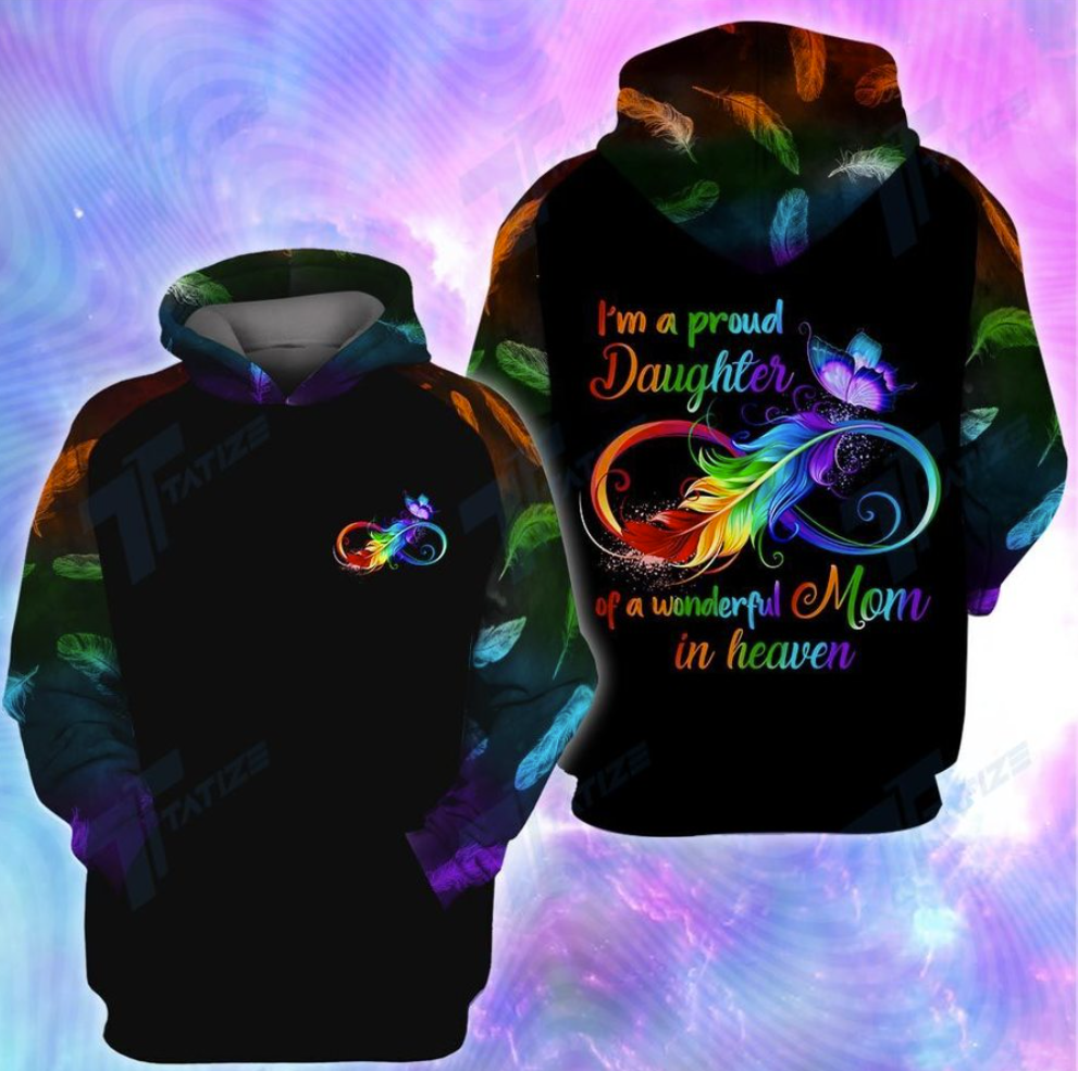 I’M A Proud Daughter Of A Wonderful Mom In Heaven All Over Printed 3D Hoodie I’M A Proud Daughter Of A Wonderful Mom In Heaven All Over Printed 3D Hoodie