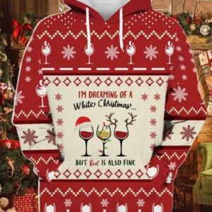 I’M Dreaming Of A White Christmas But Reel Is Also Fine Christmas Knitted 3D Hoodie