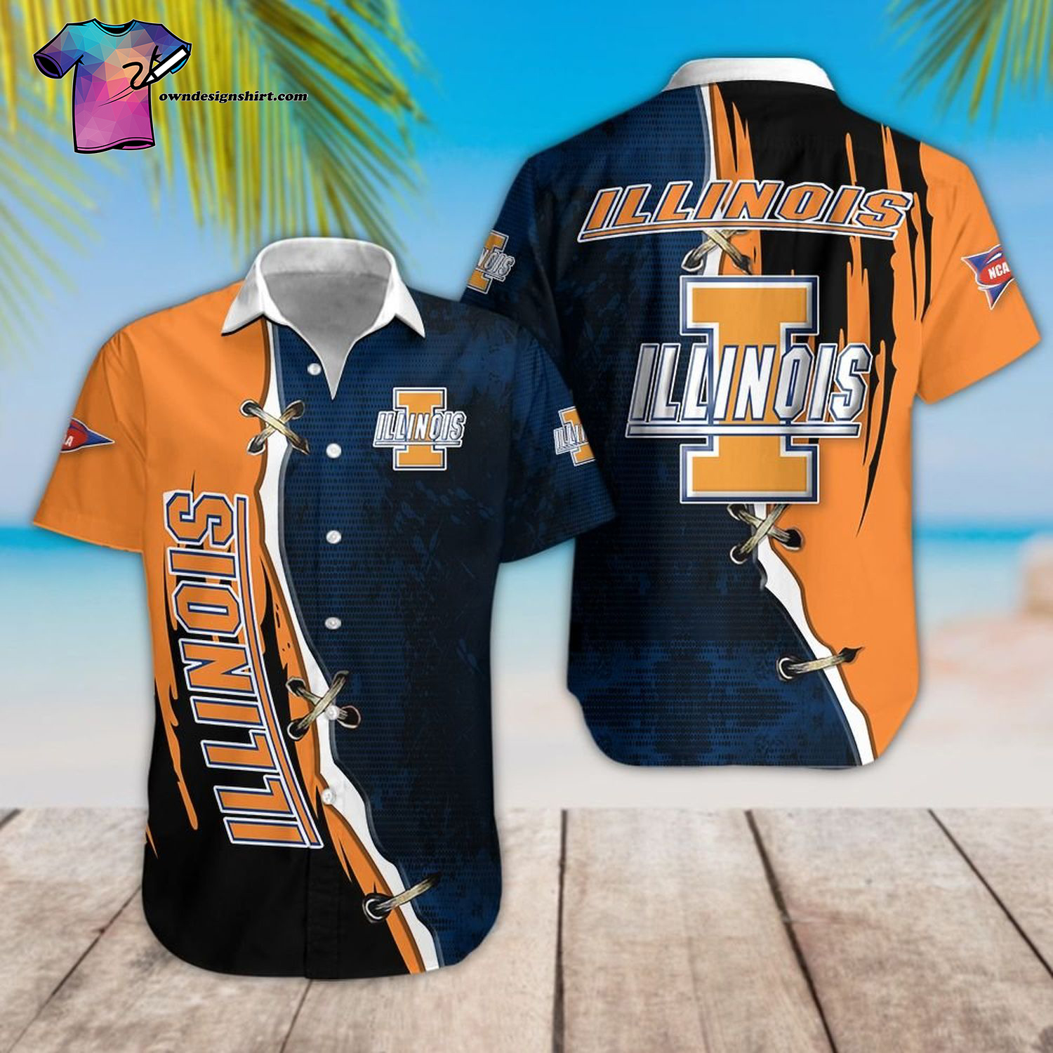 Illinois Fighting Illini Sport Team Hawaiian Shirt Illinois Fighting Illini Sport Team Hawaiian Shirt