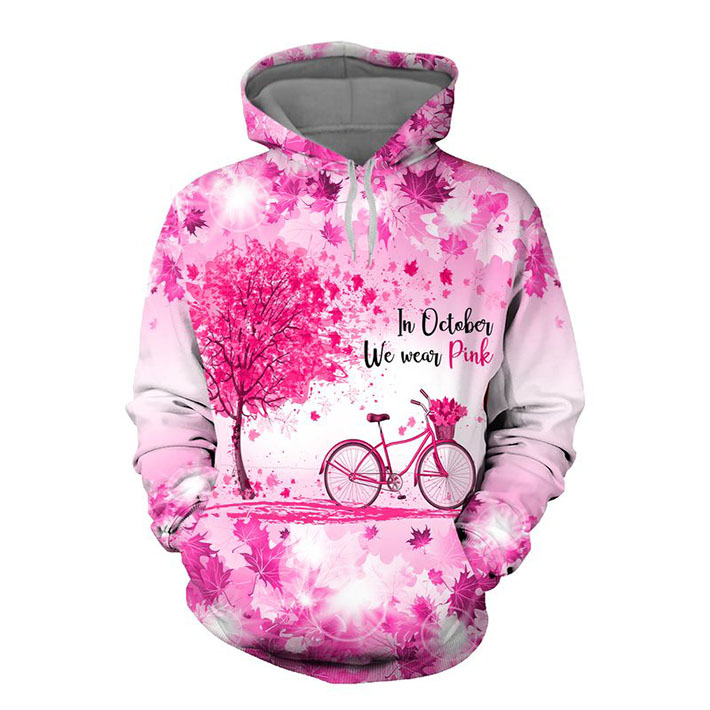 In October We Wear Pink Bike Are Breast Cancer Awareness 3D Hoodie In October We Wear Pink Bike Are Breast Cancer Awareness 3D Hoodie