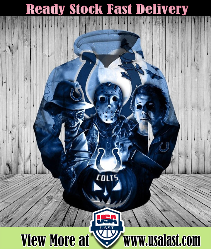 Indianapolis Colts Halloween Horror Night 3D Pullover Hoodie Indianapolis Colts Halloween Horror Night 3D Pullover Hoodie