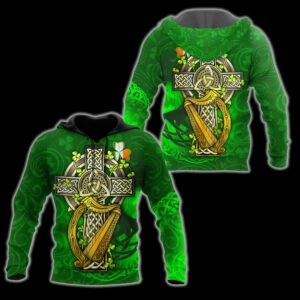 Irish Harp 3D All Over Printed Hoodie And Shirts