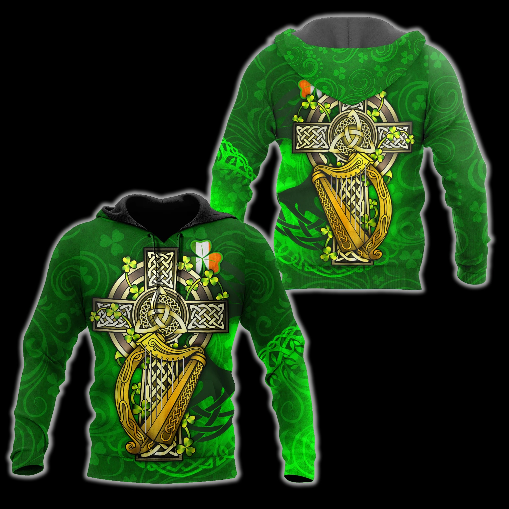 Irish Harp 3D All Over Printed Hoodie And Shirts Irish Harp 3D All Over Printed Hoodie And Shirts
