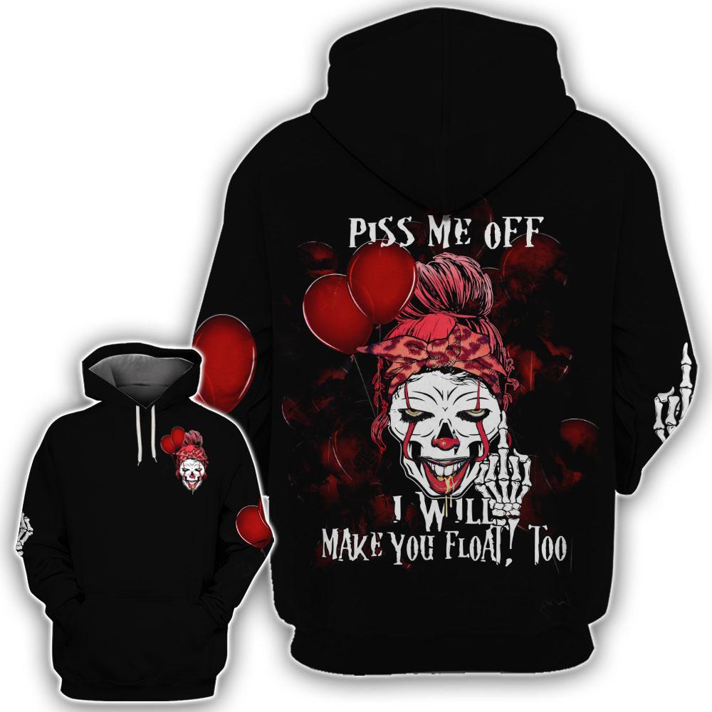 It Pennywise Skull Piss Me Off I Will Make You Float Too 3D Hoodie It Pennywise Skull Piss Me Off I Will Make You Float Too 3D Hoodie