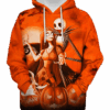 Jack Skelington And Sally Pumpkin Halloween Night 3D Shirt
