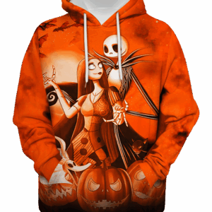 Jack Skelington And Sally Pumpkin Halloween Night 3D Shirt