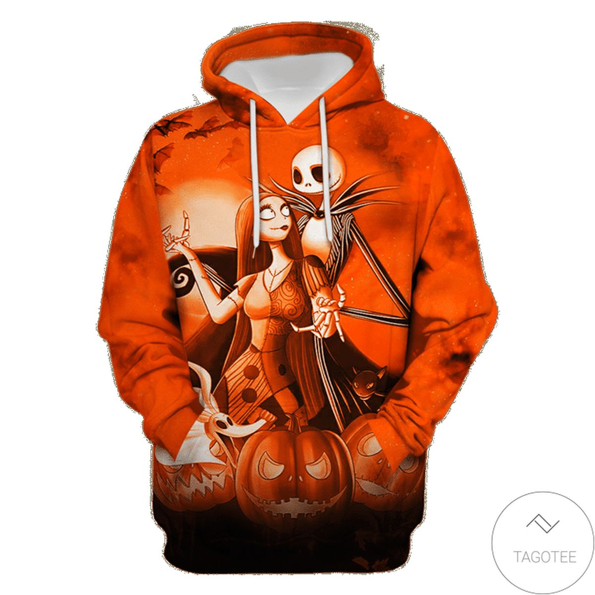 Jack Skellington And Sally Halloween Night 3D Hoodie Jack Skellington And Sally Halloween Night 3D Hoodie