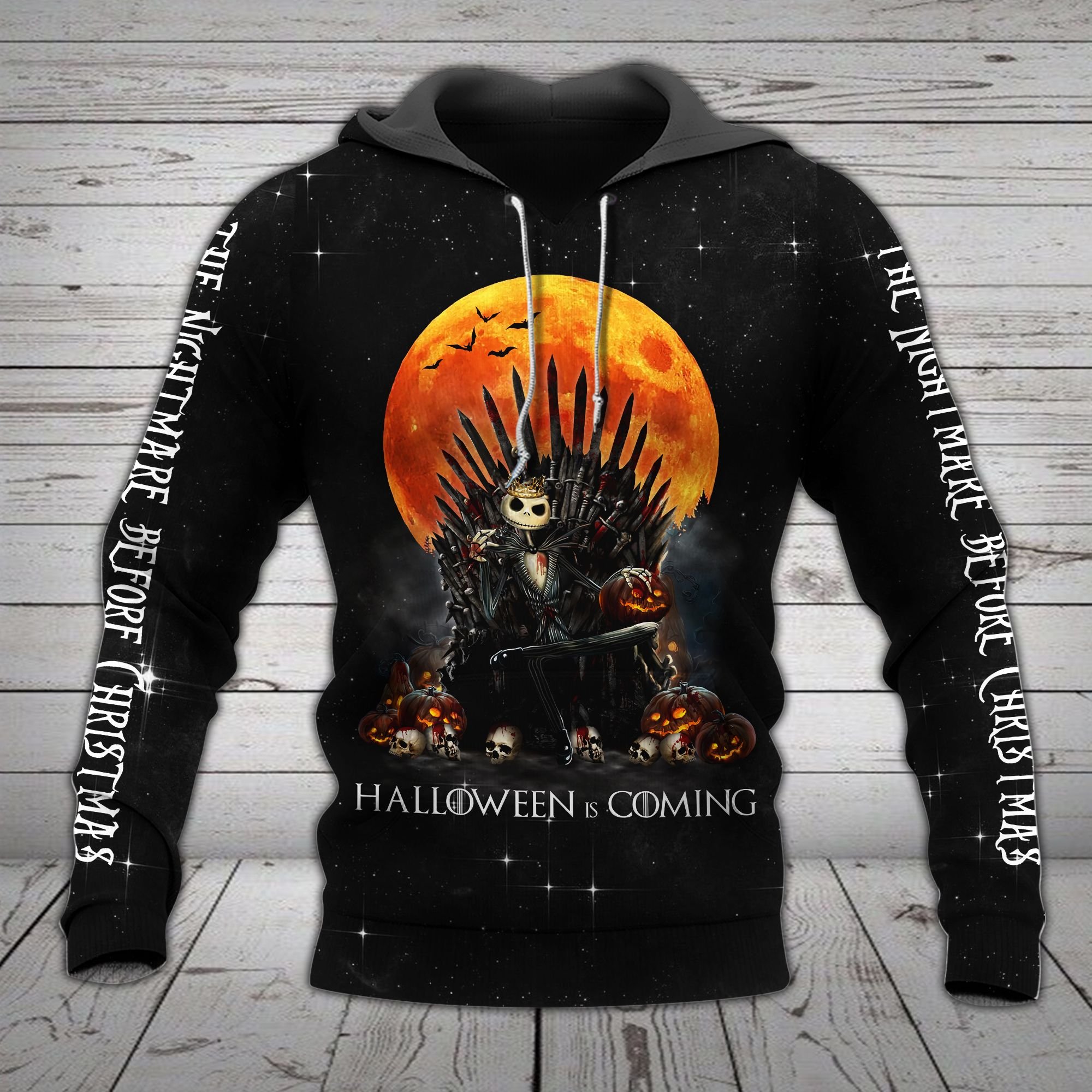 Jack Skellington Game Of Thrones Halloween Is Coming 3D Hoodie Jack Skellington Game Of Thrones Halloween Is Coming 3D Hoodie