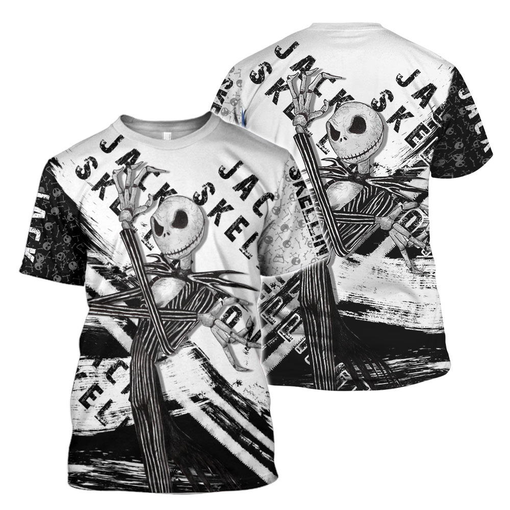 Jack Skellington The Nightmare Before Christmas Custom Name 3D Shirt And Hoodie Jack Skellington The Nightmare Before Christmas Custom Name 3D Shirt And Hoodie